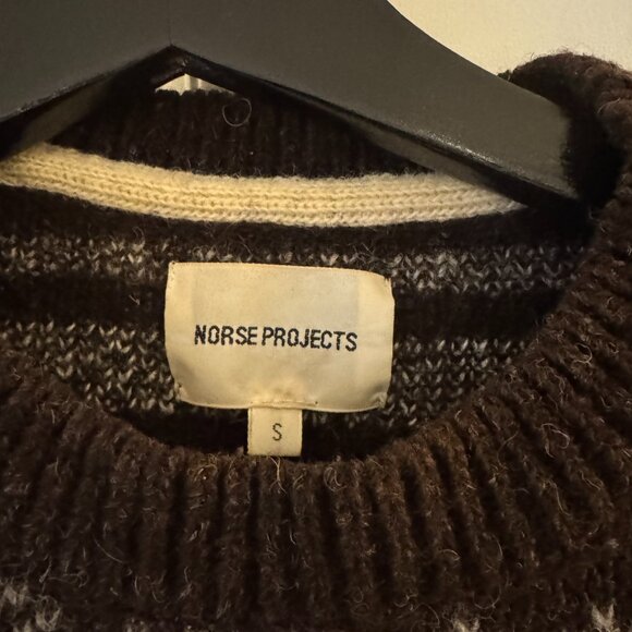 NORSE PROJECTS FAIR ISLE WINTER SWEATER SIZE SMALL 100% pure wool - Picture 2 of 11